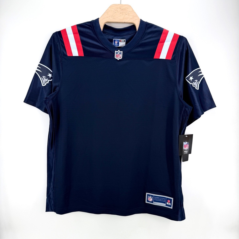 NFL Pro Line New England Patriots Blank Jersey XL Polyester Navy Blue Fan Gear
